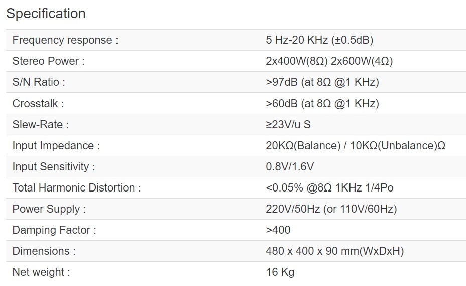 พาวเวอร์แอมป์ JINGLE CND400（Two-channel audio amplifier）